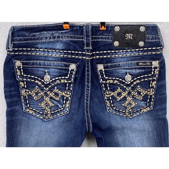 Miss Me Denim - Miss Me Womens  Signature Rise Skinny Jeans Embellished Pockets Blue Size 29